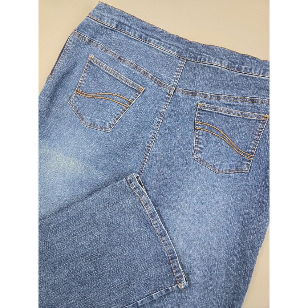 Soon To Be Maternity Blue Denim Pull On Bootcut Jeans Size Large L Stretch